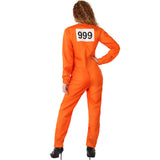 Disfraz de Prisionera con uniforme naranja para mujer Espalda