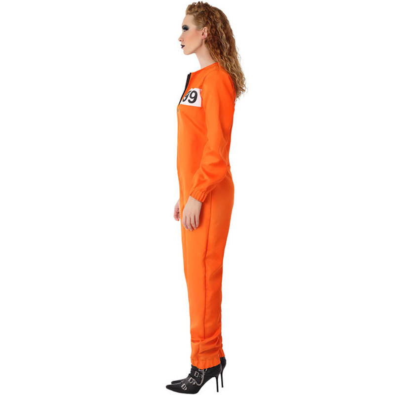 Disfraz de Prisionera con uniforme naranja para mujer Perfil