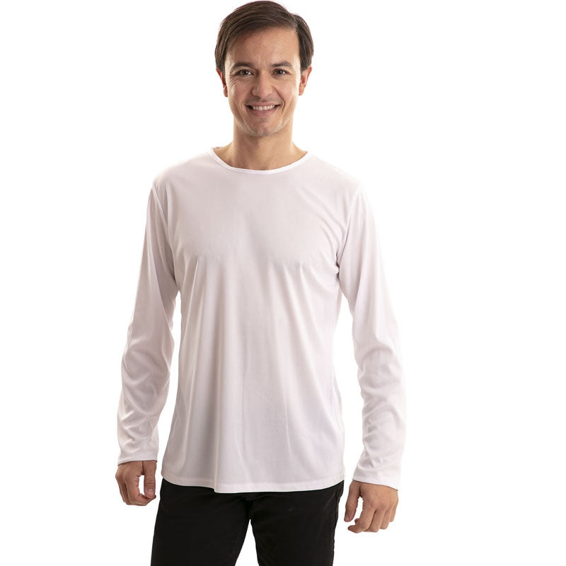 Camiseta blanca para hombre de manga larga