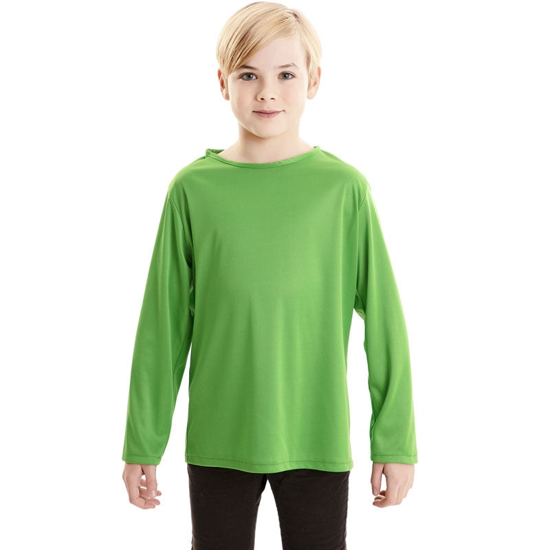 Camiseta verde infantil de manga larga