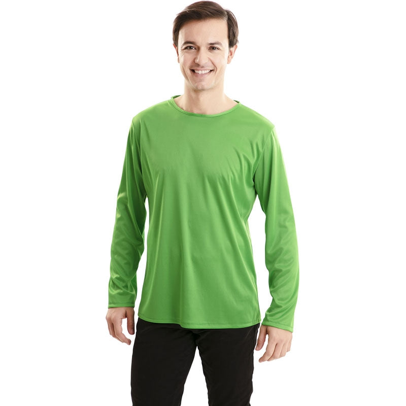 Camiseta verde para adulto de manga larga