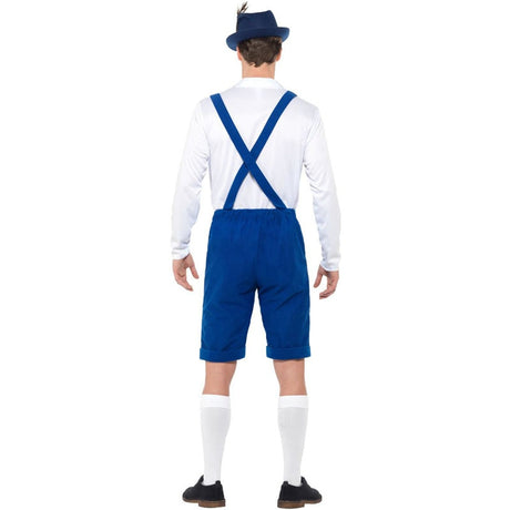 Disfraz de Alemán Oktoberfest azul para hombre espalda