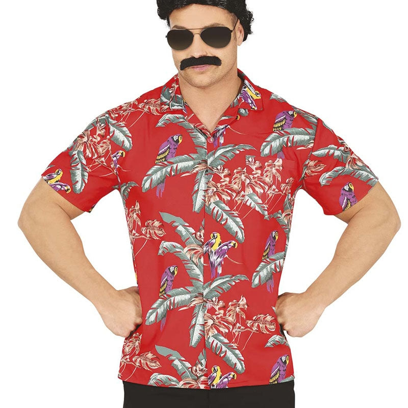 Disfraz de Camisa Hawaiana con loros para hombre