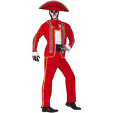 Disfraz de Catrín Mexicano rojo para hombre