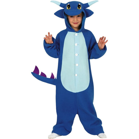 Disfraz de Dragón Azul Kigurumi para niño 