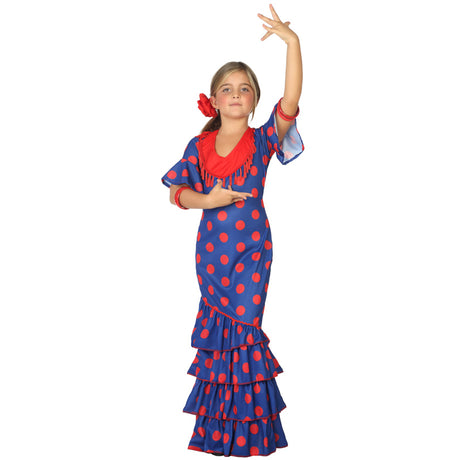 Disfraz de Flamenca Azul para niña