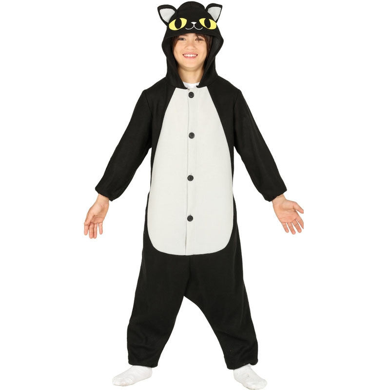 Disfraz de Gato Negro Kigurumi para niño