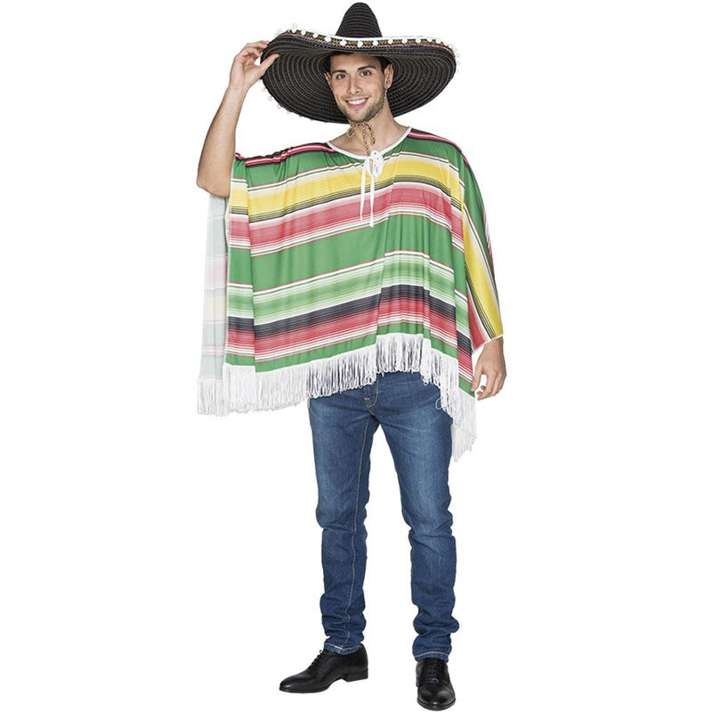 Disfraz de Poncho Mexicano para adulto