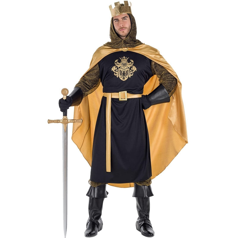 Disfraz de Rey Medieval Dorado para hombre