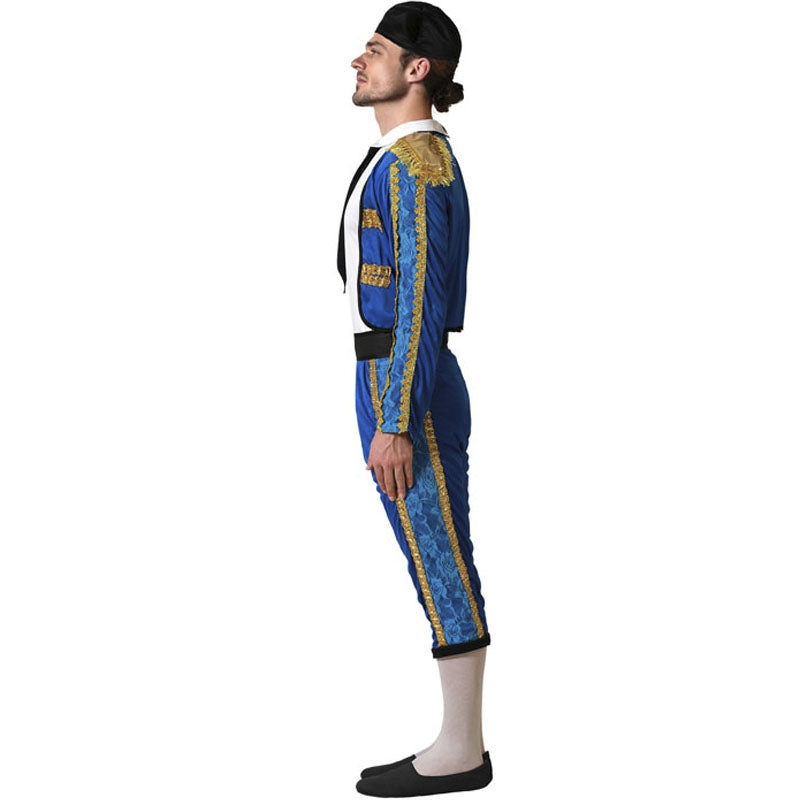 Disfraz de Torero azul para hombre perfil