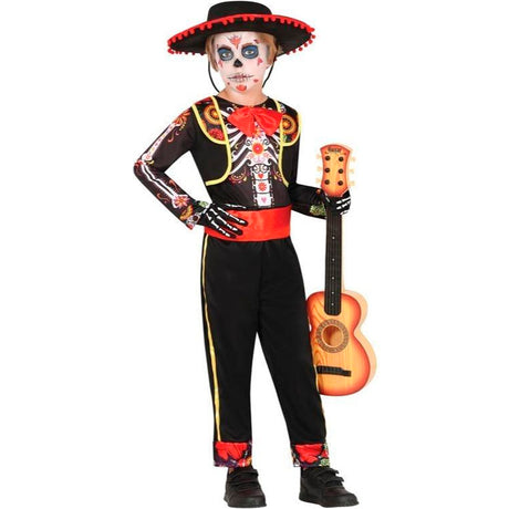 Disfraz de Mariachi Esqueleto Catrín para niño