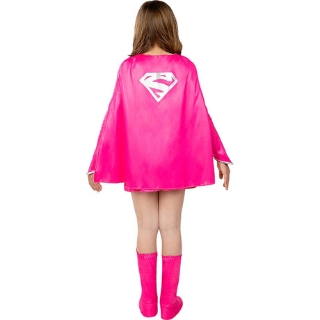 Disfraz de Supergirl rosa para niña Espalda