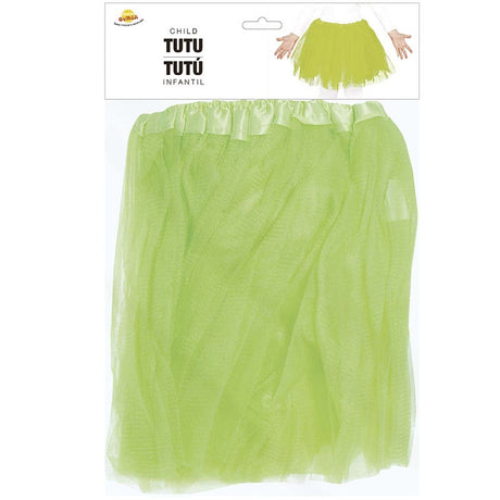 Falda tutú verde lima niña packaging