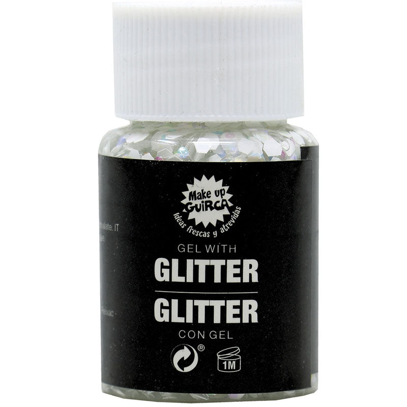 Gel con glitter blanco