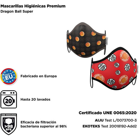 Mascarilla de Dragon Ball Super para adulto certified