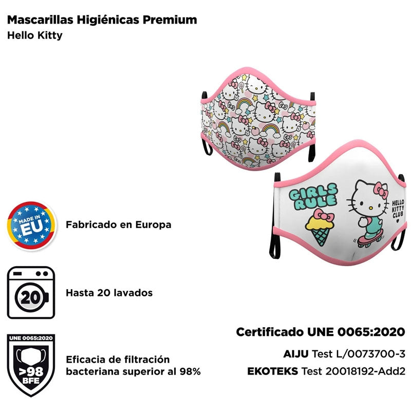 Mascarilla de Hello Kitty para adulto certificado