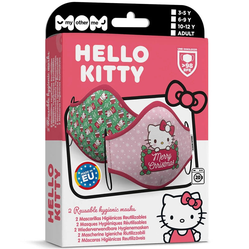 Mascarilla infantil de Hello Kitty Navidad packaging