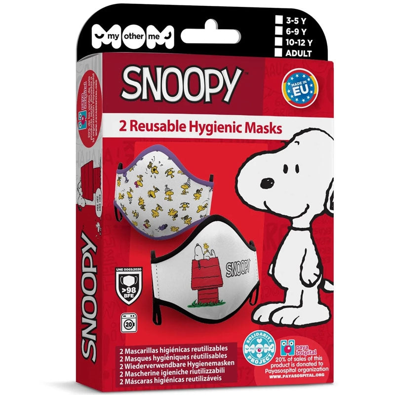 Mascarilla infantil de Snoopy House packaging