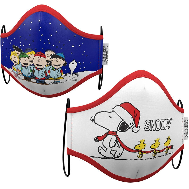 Mascarilla infantil de Snoopy Navidad