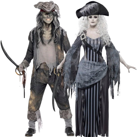 Pareja Piratas barco fantasma