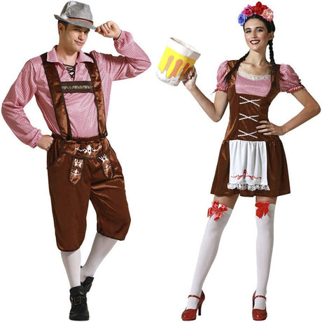 Pareja de Tiroleses Oktoberfest Marrones