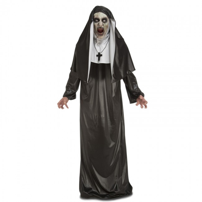 Vestido cosplay freira Halloween feminino fantasia terror disfarce