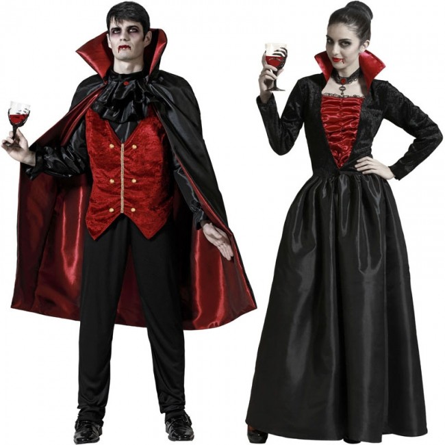 Fantasia halloween casal vampiro