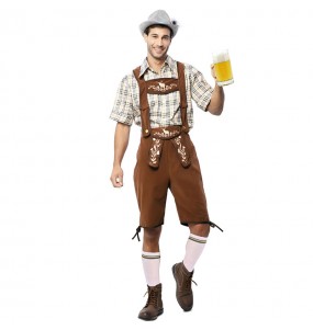 Disfarce de Bávaro Oktoberfest marrom para homem