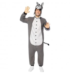 Disfarce de Kigurumi de burro para homem