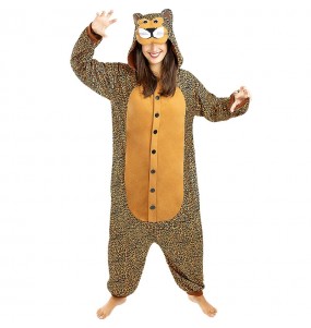 Fato Leopardo onesie de adulto