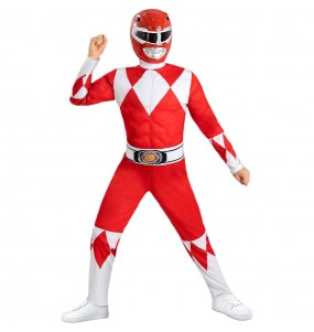 Disfarce de Power Ranger vermelho para menino