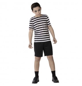 Disfarce de Pugsley Addams com mangas curtas para menino