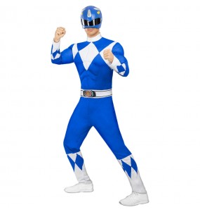 Disfarce de Power Ranger Azul para homem