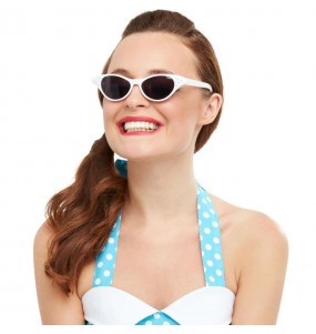 Os óculos mais engraçados Grease brancos para festas de fantasia