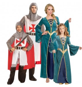 Disfarces de Cruzados e princesas medievais para grupos e famílias