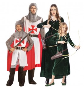 Disfarces de Guerreiros medievais para grupos e famílias