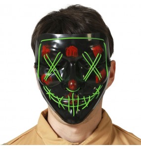 Máscara com luz verde para completar o seu disfarce assutador