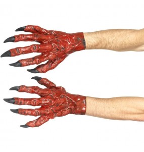 Mãos Demoníacas de Látex para completar o seu disfarce assutador