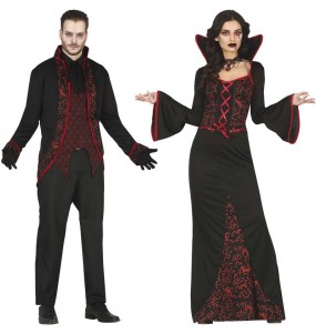 Fantasia halloween casal vampiro