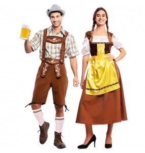 Fatos de casal Bávaros alemães da Oktoberfest