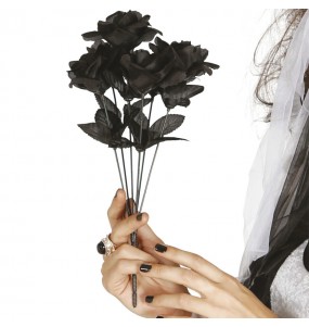 Bouquet de rosas pretas para completar o seu disfarce assutador