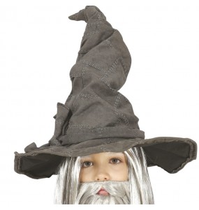 Chapéu de feiticeiro cinzento para crianças para completar o seu disfarce