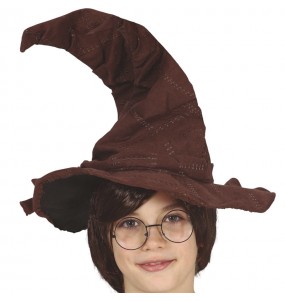 Chapéu de feiticeiro castanho para criança para completar o seu disfarce