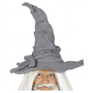 Chapéu de feiticeiro cinzento para completar o seu disfarce