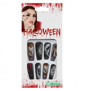 Unhas de Halloween com personagens de filmes de terror para completar o seu disfarce assutador