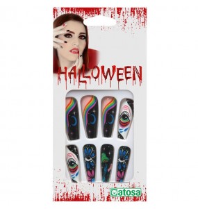 Unhas de Halloween da personagem Catrina para completar o seu disfarce assutador